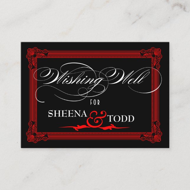 "Wishing Well" cash gift request card (Front)
