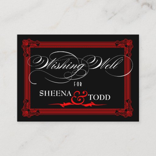 Customizable "Wishing Well" cash gift request card Business Card