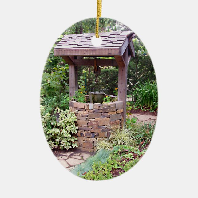 Wishing Well Ceramic Ornament (Front)
