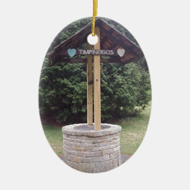 wishing well ceramic ornament (Front)