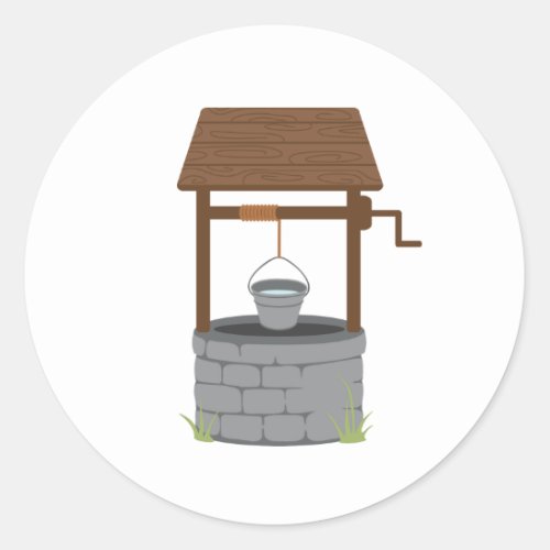 Wishing Well Classic Round Sticker