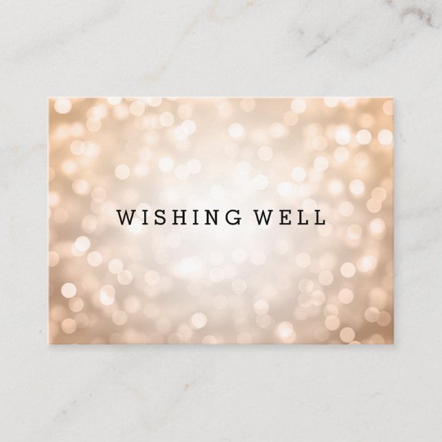 Wishing Well Copper Glitter Lights Enclosure Card (Front)