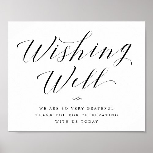 Wishing Well Elegant Calligraphy Wedding Sign