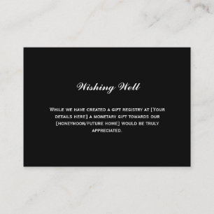 Wishing Well Elegant Simple Black Enclosure Card