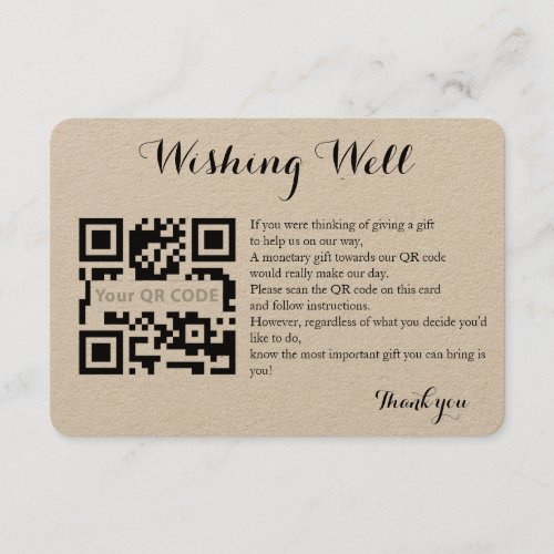 Wishing well enclosure card with QR code