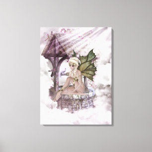 Wishing Well Faerie Wrapped Canvas Print
