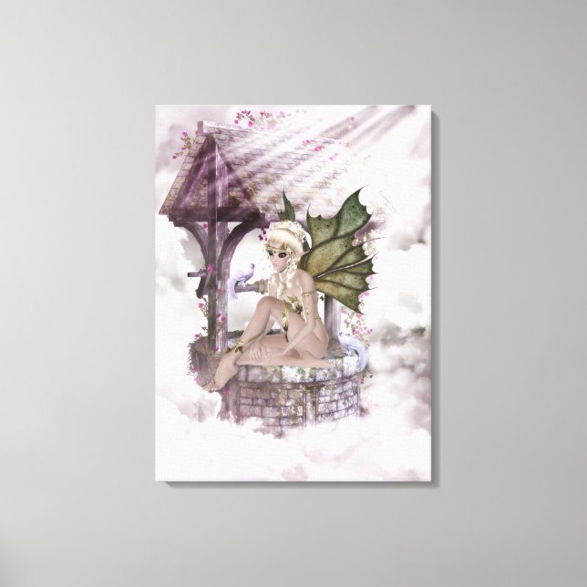 Wishing Well Faerie Wrapped Canvas Print (Front)