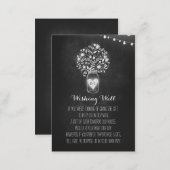 Wishing Well Floral Rustic Mason Jar Chalk Enclosure Card (Front/Back)