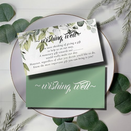 Wishing Well for Eucalyptus Theme Wedding Enclosure Card