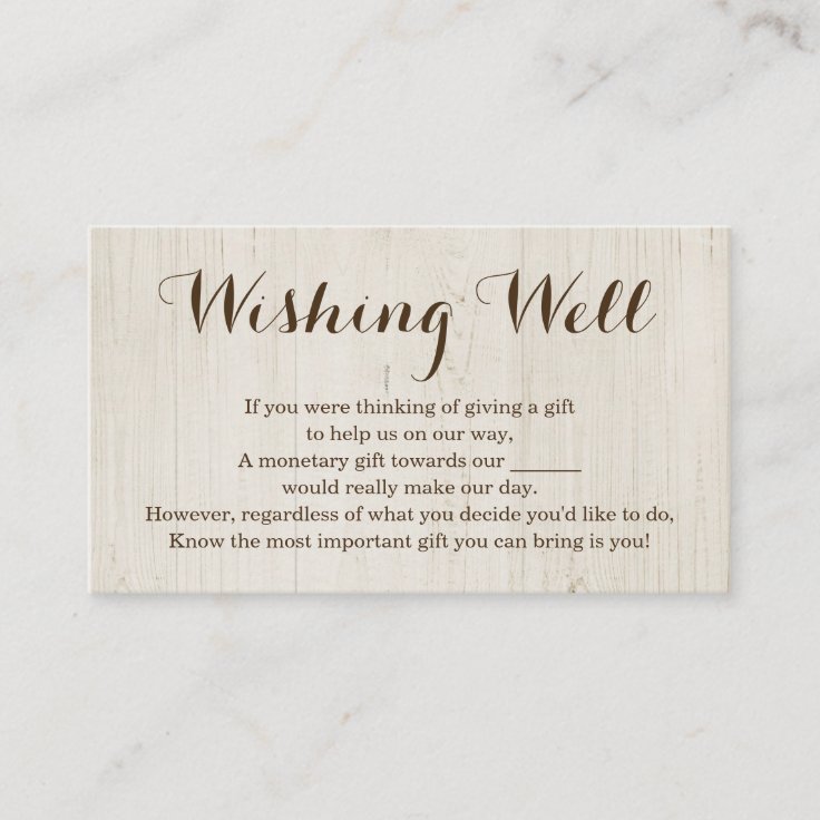 Wishing Well for Wedding Invitation Rustic Zazzle