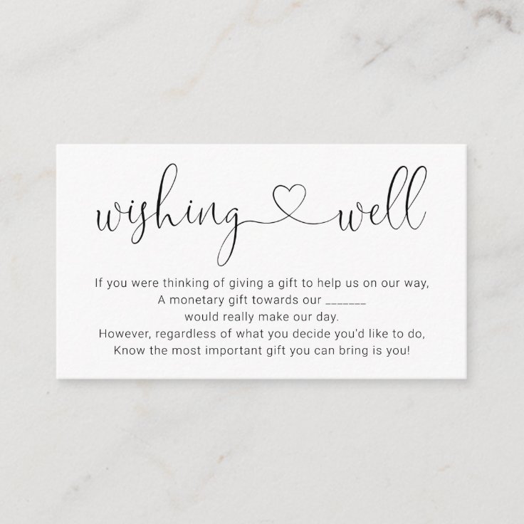 Wishing Well for Wedding Invitation Simple Zazzle