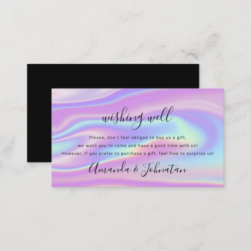 Wishing Well For Wedding Sterling Gift Holographic Business Card