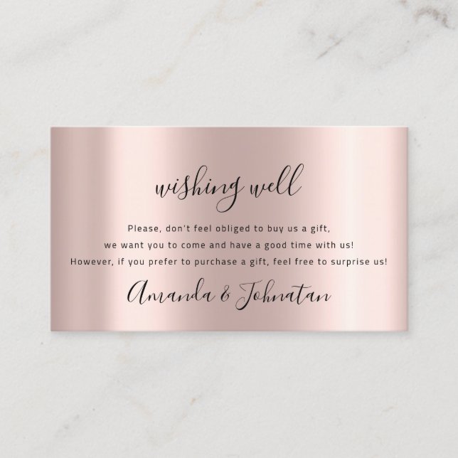 Wishing Well For Wedding Sterling Gift Idea Rose Business Card (Front)