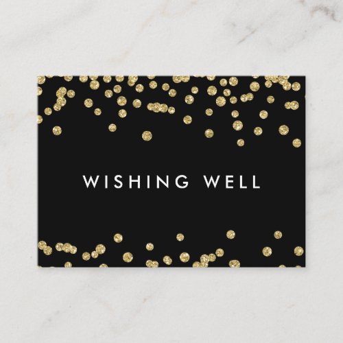 Wishing Well Gold Faux Glitter Confetti Black Enclosure Card