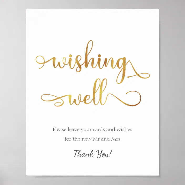 GOLD WEDDING WISHING WELL ADVICE & WISHES FOR THE NEW MR & MRS CARDS WOOD GIFTS 