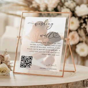 Wishing Well Honeymoon Fund QR Code Wedding Sign