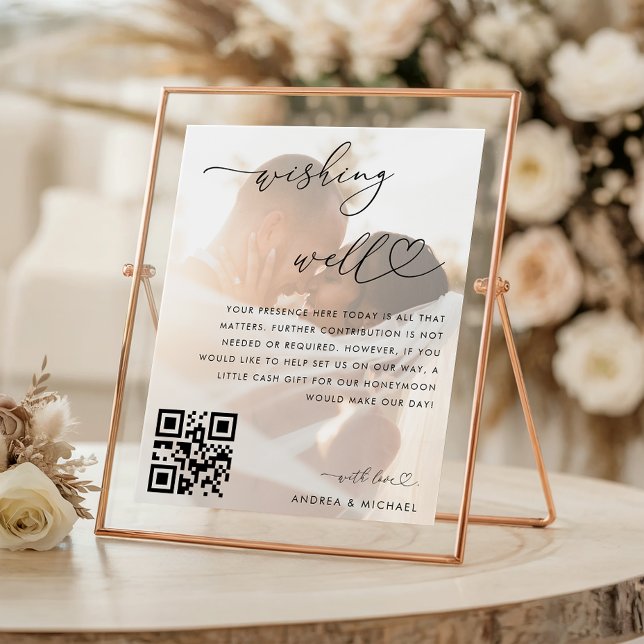 Wishing Well Honeymoon Fund QR Code Wedding Sign (Creator Uploaded)