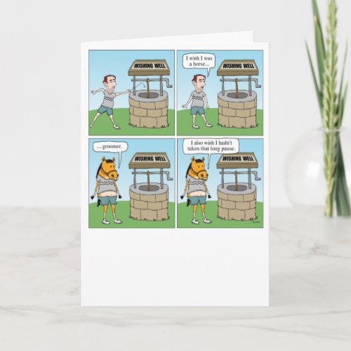 Wishing Well Horse Funny Birthday Card