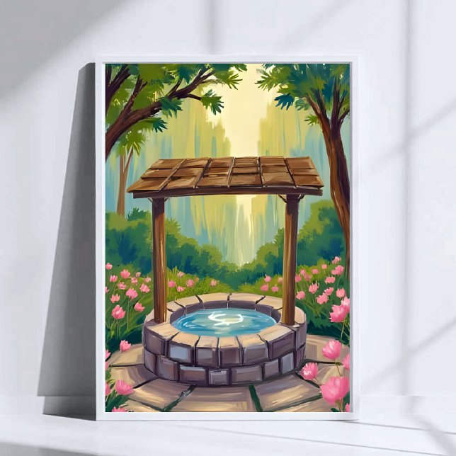 Wishing Well Magical Floral Forest Art Poster (Creator Uploaded)