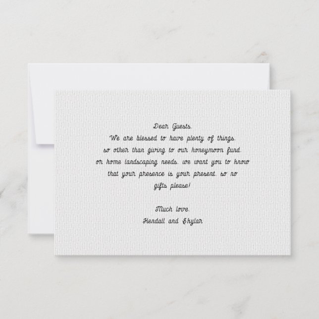 Wishing Well Message Wedding Enclosure Cards (Front)