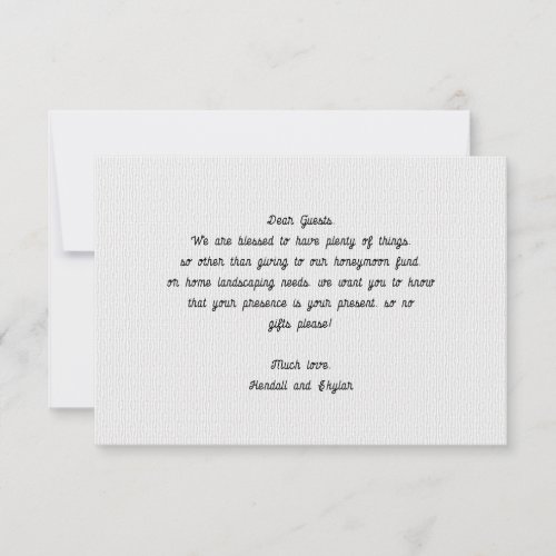 Wishing Well Message Wedding Enclosure Cards