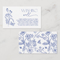 Wishing Well Modern Blue Floral Bridal Shower