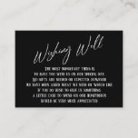 Wishing Well Modern Handwriting Black & White Enclosure Card<br><div class="desc">These simple, distinctive card inserts were designed to match other items in a growing event suite that features a modern casual handwriting font over a plain background you can change to any color you like. On the front side you read "Wishing Well" in the featured type; on the back I've...</div>