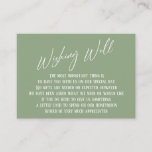 Wishing Well Modern Handwriting Sage Green Enclosure Card<br><div class="desc">These simple, distinctive card inserts were designed to match other items in a growing event suite that features a modern casual handwriting font over a plain background you can change to any color you like. On the front side you read "Wishing Well" in the featured type; on the back I've...</div>