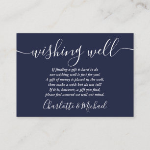 Wishing Well Navy Blue Anchor Nautical Wedding Enclosure Card
