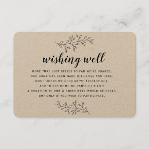 Wishing Well rustic kraft insert card personalized