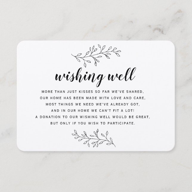 Wishing Well rustic kraft insert card personalized (Front)