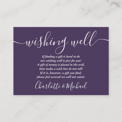 Wishing Well Signature Purple Wedding Enclosure Card