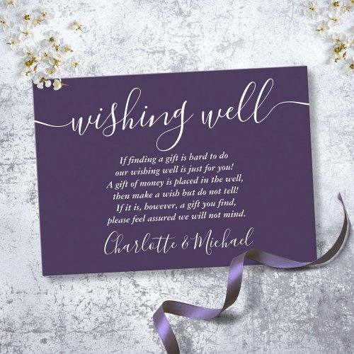 Wishing Well Signature Purple Wedding Enclosure Card