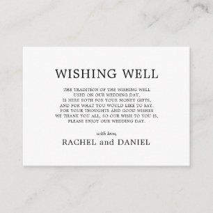Wishing Well Simple White Black Wedding Enclosure Card