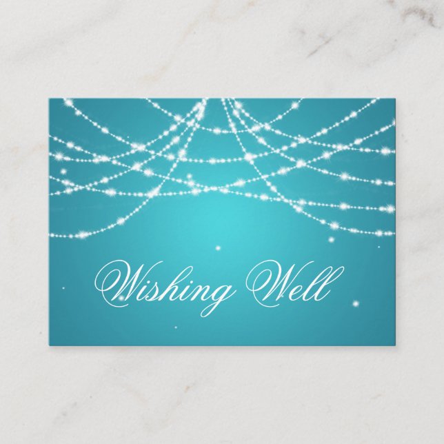 Wishing Well Sparkling String Turquoise Enclosure Card (Front)
