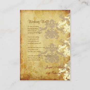 Wishing Well! Vintage (chubby Business Cards) Enclosure Card by custom_stationery at Zazzle