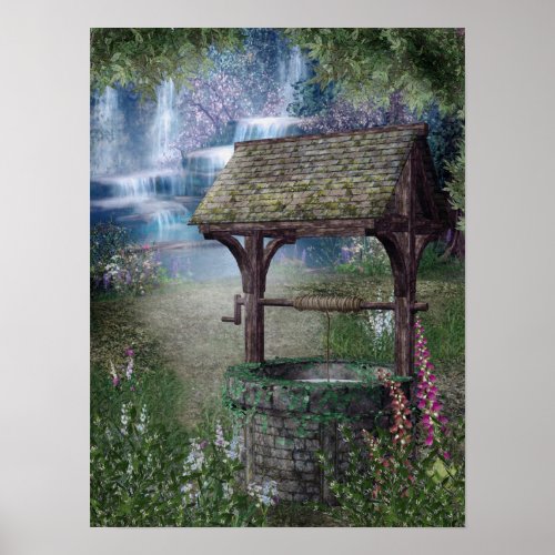 Wishing Well Waterfall Poster