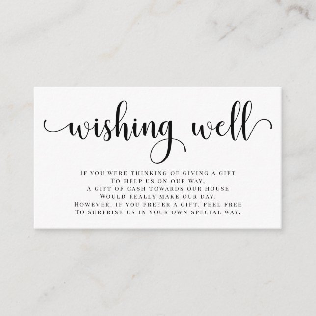 Wishing Well Wedding Invitation Enclosure Card (Front)