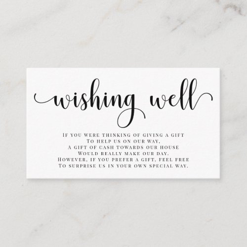 Wishing Well Wedding Invitation Enclosure Card