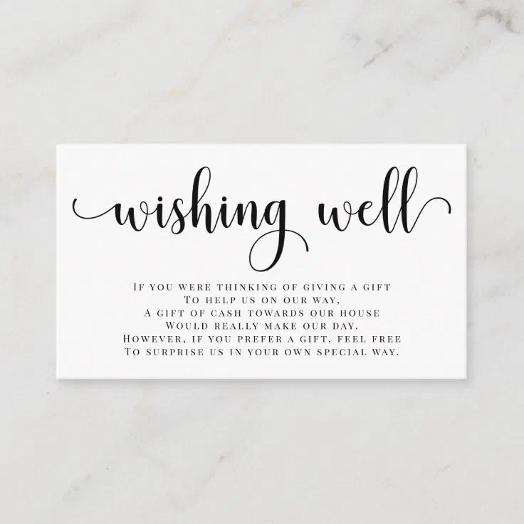Wishing Well Wedding Invitation Enclosure Card Zazzle