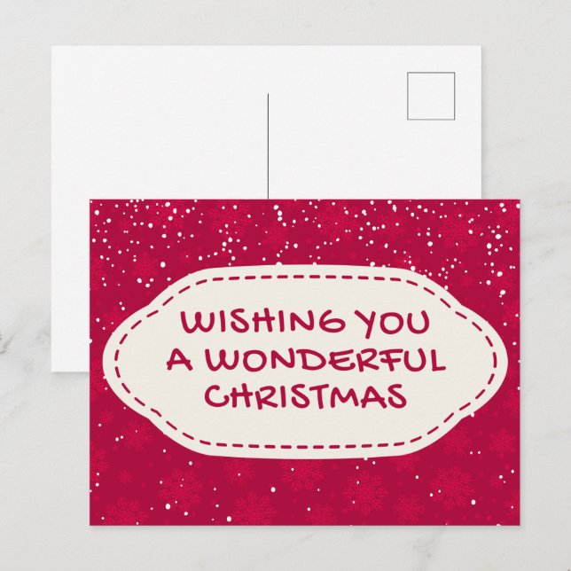 Wishing Wonderful Christmas Postcard (Front/Back)