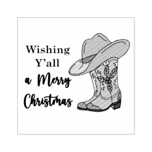 Wishing Y'all a Merry Christmas Rubber Stamp