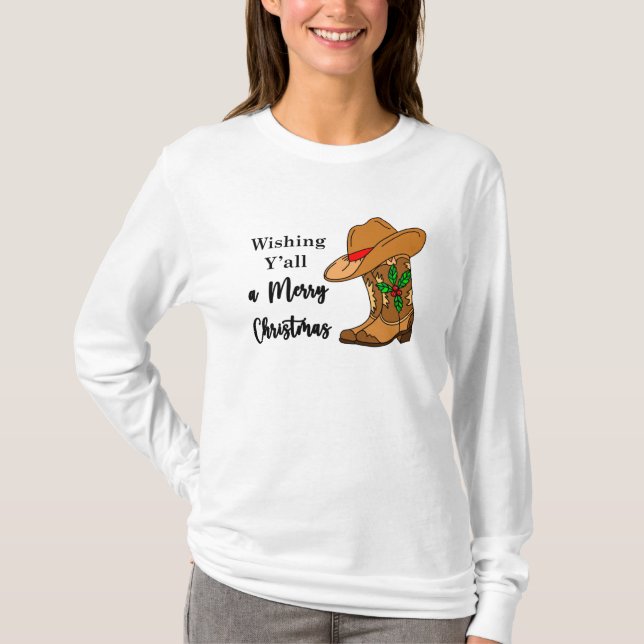 Wishing Y'all a Merry Christmas T-Shirt (Front)