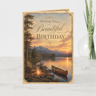 Wishing You a Beautiful Birthday New England Lake Card