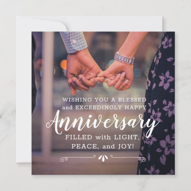 Wishing you a Blessed and Happy Anniversary Card (Front)