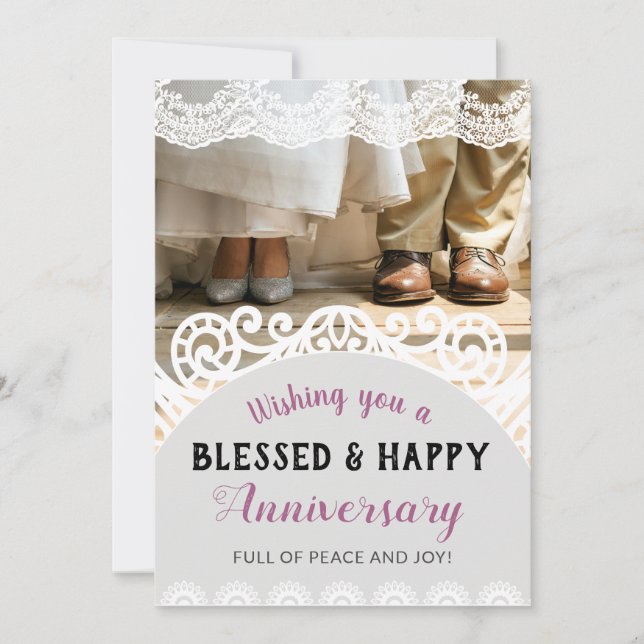 Wishing you a Blessed and Happy Anniversary Card (Front)