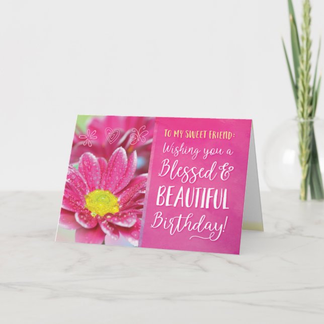Wishing you a Blessed & Beautiful Birthday Card (Front)