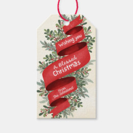 Wishing You A Blessed Christmas Customizable Name Gift Tags