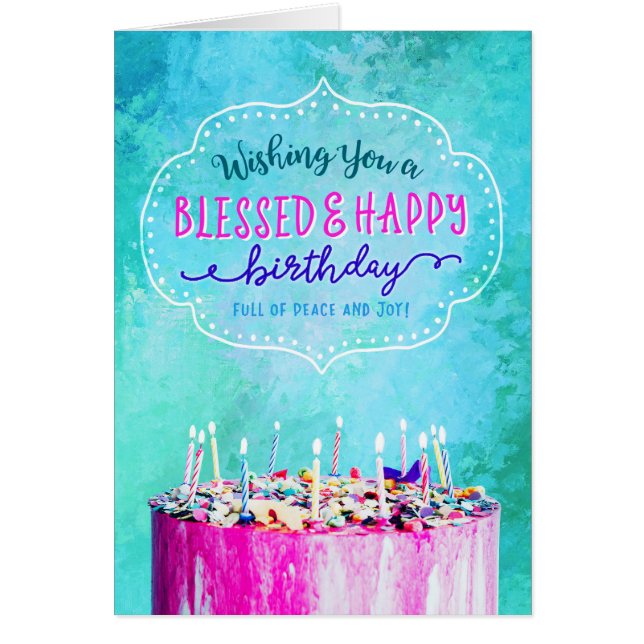 Wishing You a Blessed & Happy Birthday Cards (Front)