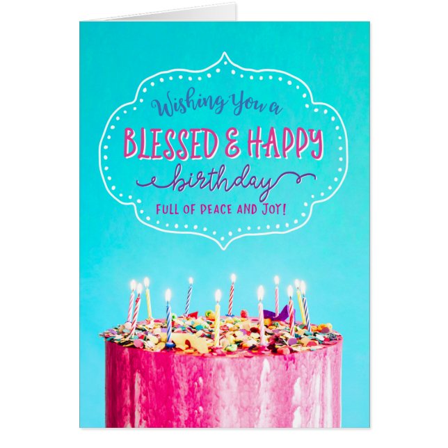 Wishing You a Blessed & Happy Birthday Cards (Front)